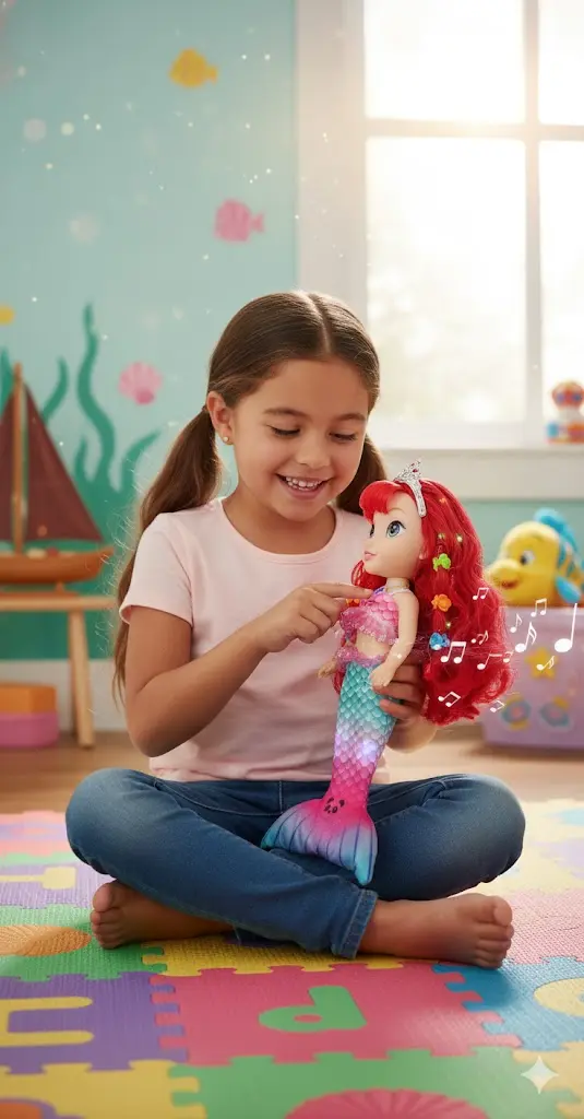 Muñeca Sirenita con luz y sonido